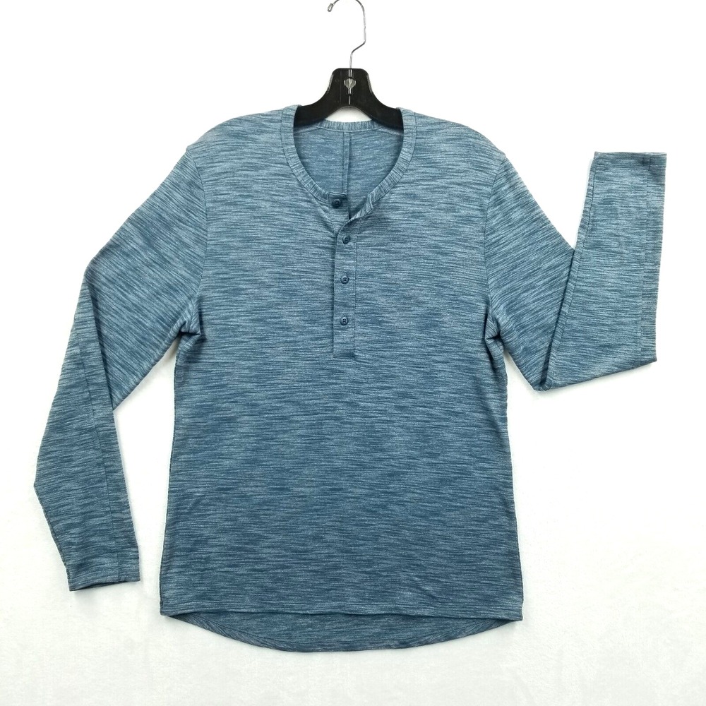 Lemon Blue Long Sleeve Henley Shirt